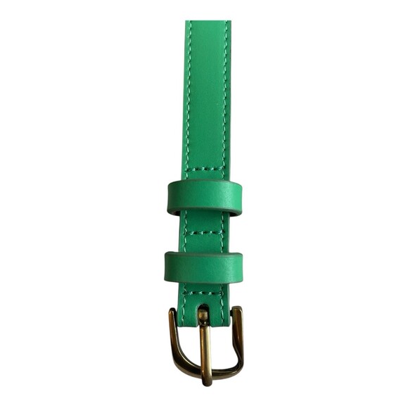 FRAME Green Leather Belt Gold Buckle Women’s 38”